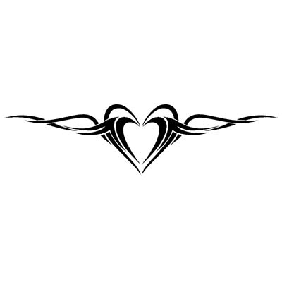 Heart lower back tribal Design Water Transfer Temporary Tattoo(fake Tattoo) Stickers NO.11286